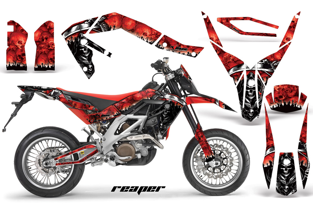 Aprilia SXV450 08 Graphics Kit Reaper Red